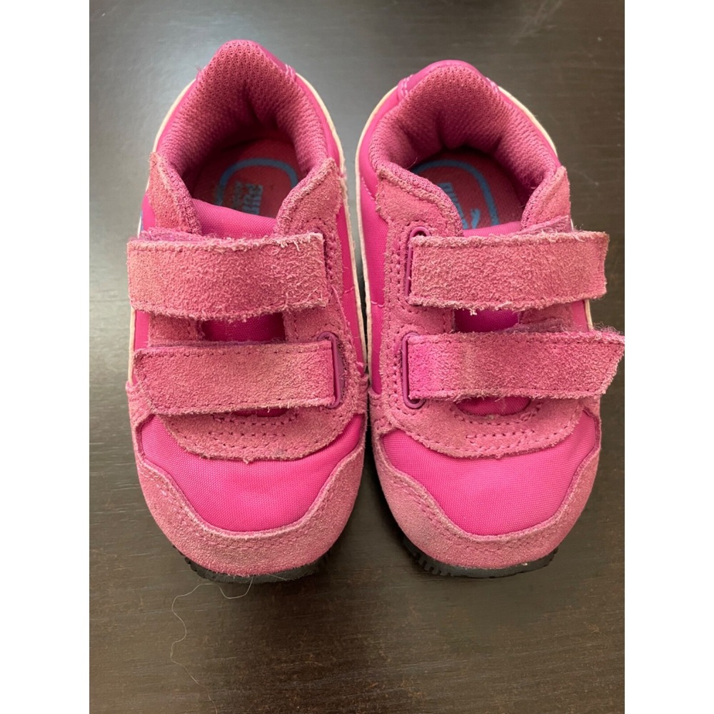 Retro Puma Girls Pink Athletic Shoes Sneakers hook Loop Toddler /Walker Size 5 - Picture 5 of 7